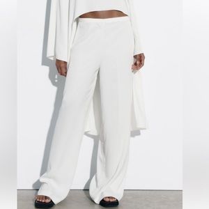 Zara Palazzo Pants White NWT